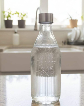 قنينة مي زجاج مع غطا ستانلس