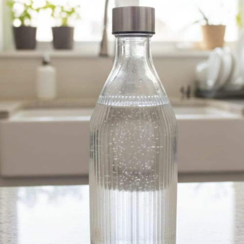 قنينة مي زجاج مع غطا ستانلس