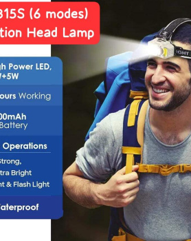 High Quality 6 modes Induction Head Lamp For Emergencies and Outdoor Usage.