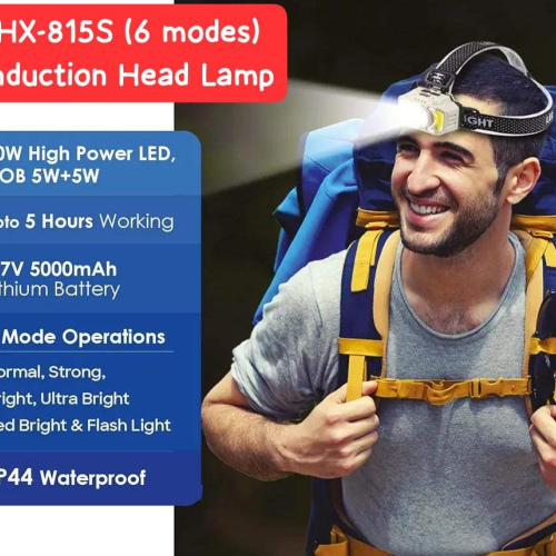 High Quality 6 modes Induction Head Lamp For Emergencies and Outdoor Usage.
