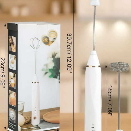 Rechargeable electric milk foamer