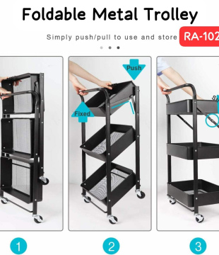 ayers Foldable Organizer Metal Trolley