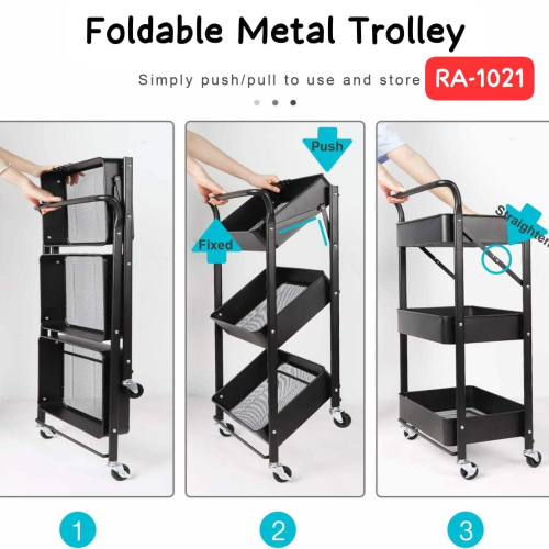 ayers Foldable Organizer Metal Trolley