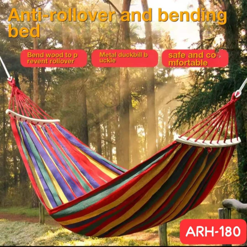Anti Roll-Over Hammock With Wooden Bars