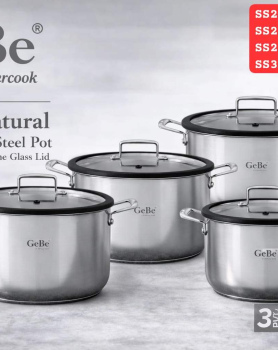 Original GeBe By  Stainless Steel Pot set , sizes available