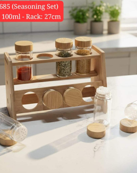 Seasoning Set (8 Jars + Bamboo Rack)