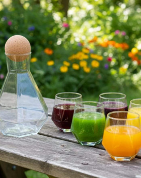 طقم إبريق وكبايات زجاج متوفر لون عسلي