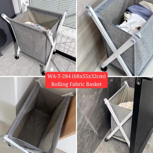 Extremely High Quality Rolling Fabric Basket with Metal Frame