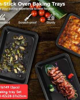 طقم صواني فرن معدن حجم كبير.