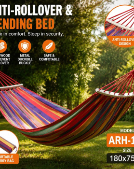 Anti Roll-Over Hammock With Wooden Bars