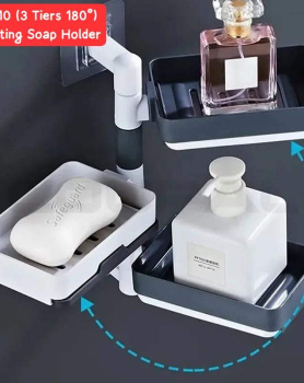 3 Tiers 180° Rotating Soap Bar Holder