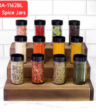 High Quality GeBe Glass Spice Jars Set (12 Pcs)
