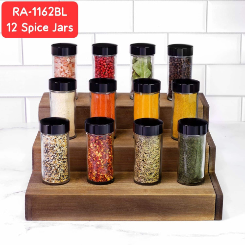 High Quality GeBe Glass Spice Jars Set (12 Pcs)