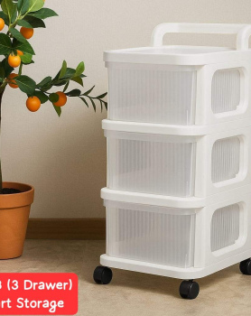  High Quality 3 Drawer Storage Cart with Wheels