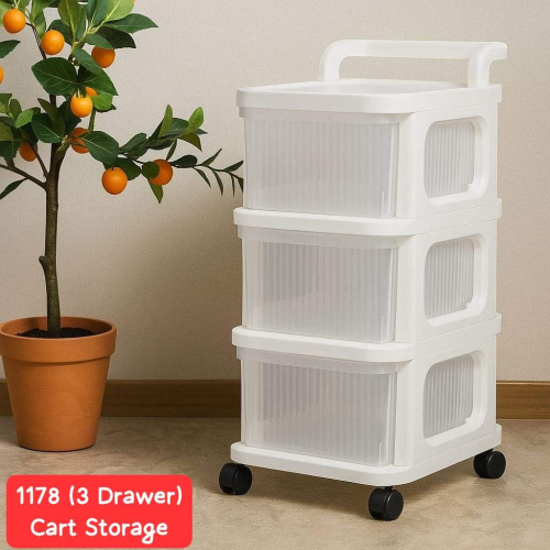  High Quality 3 Drawer Storage Cart with Wheels