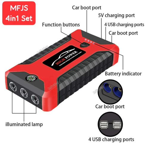 4in1 multifunction Jump Starter Set