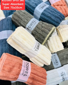 3Pcs Set Super Absorbent Bathroom Towels.